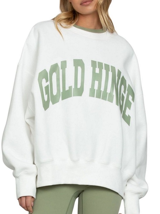 Gold Hinge Tops - Gold Hinge Wide Arm Crewneck Sweater